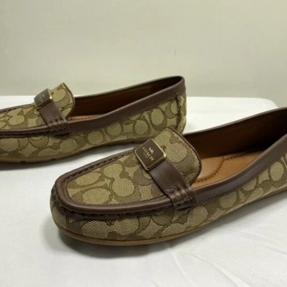 NEW COACH Women's Mona Driver Size 7.5 Signature Jacquard Cushioned Slip-On Flat - Picture 3 of 9